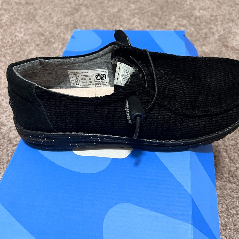 Hey Dude Women’s Black Corduroy Loafers